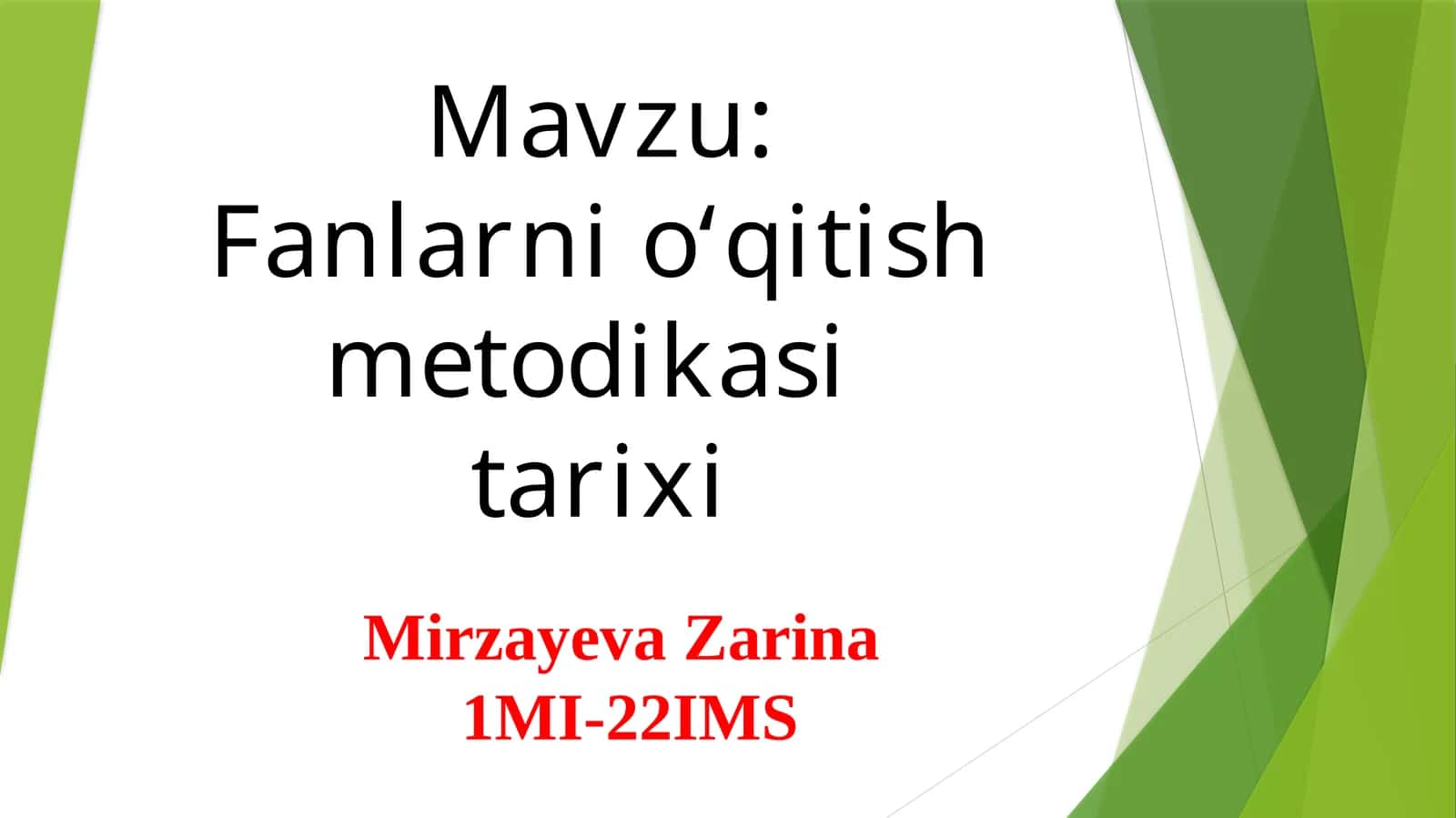 Informatika o‘qitish metodikasi