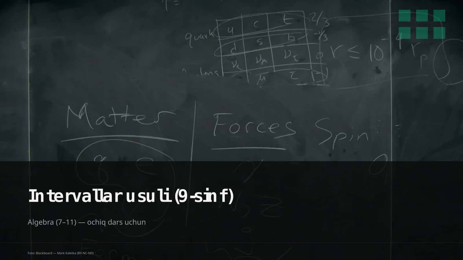 Intervallar usuli (9-sinf)