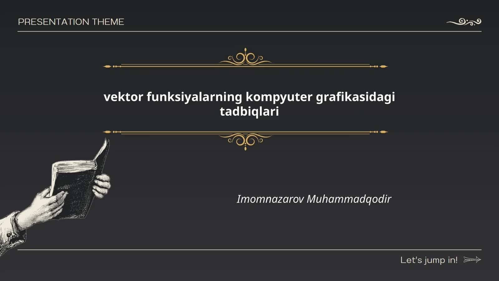 vektor funksiyalarning kompyuter grafikasidagi tadbiqlari