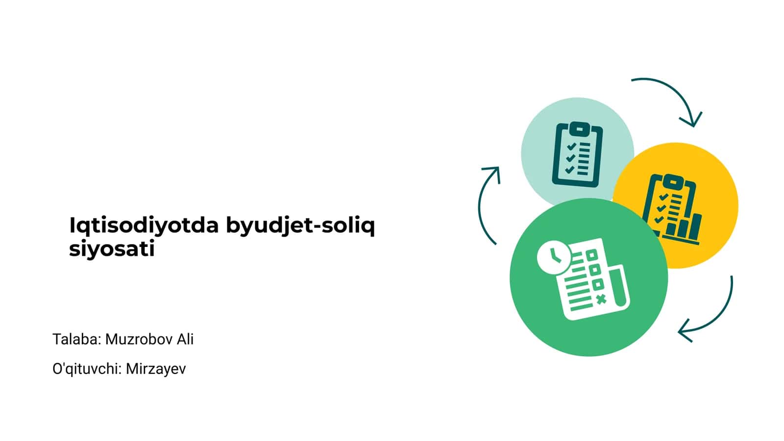 Iqtisodiyotda byudjet-soliq siyosati