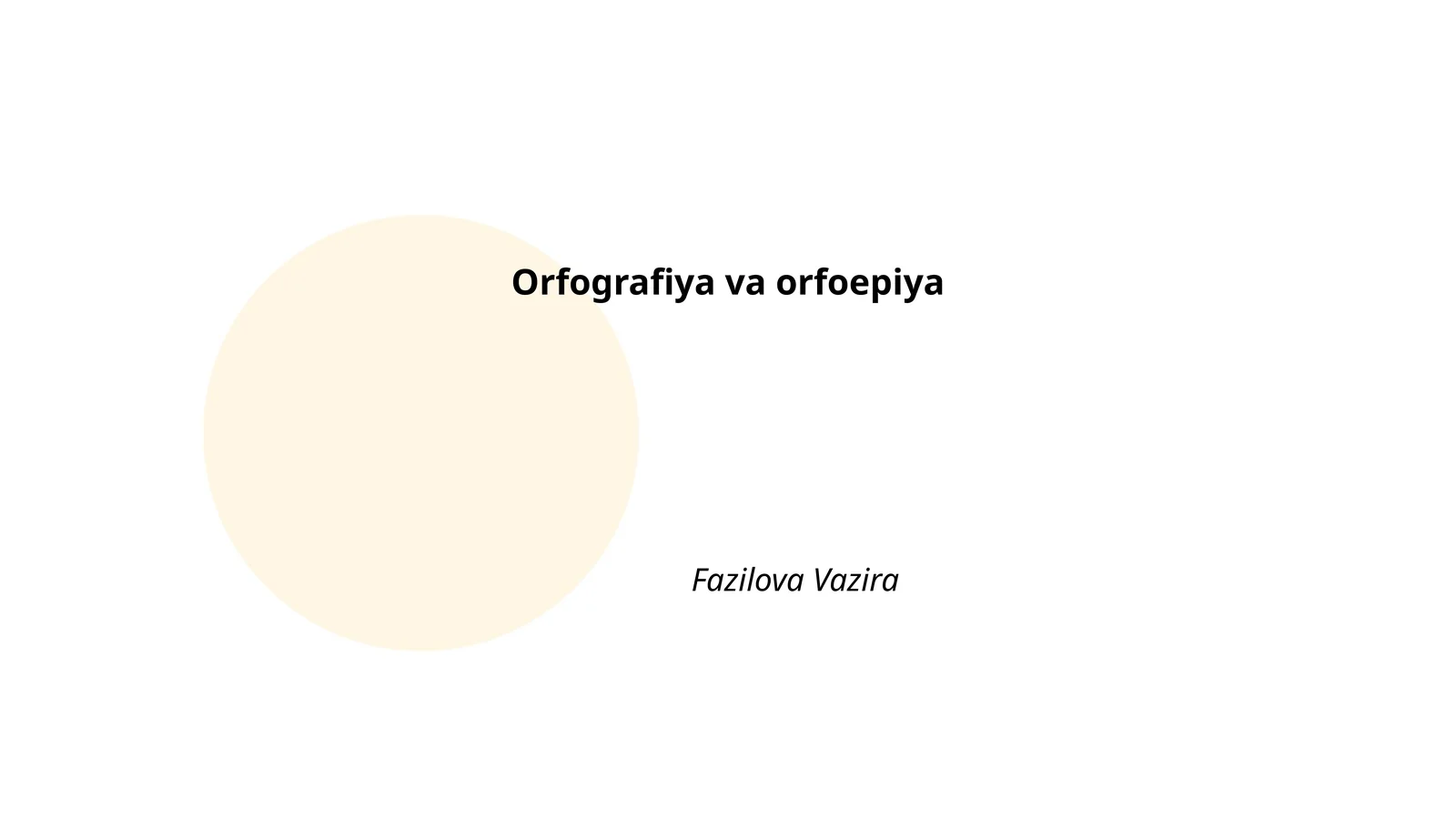 Orfografiya va orfoepiya