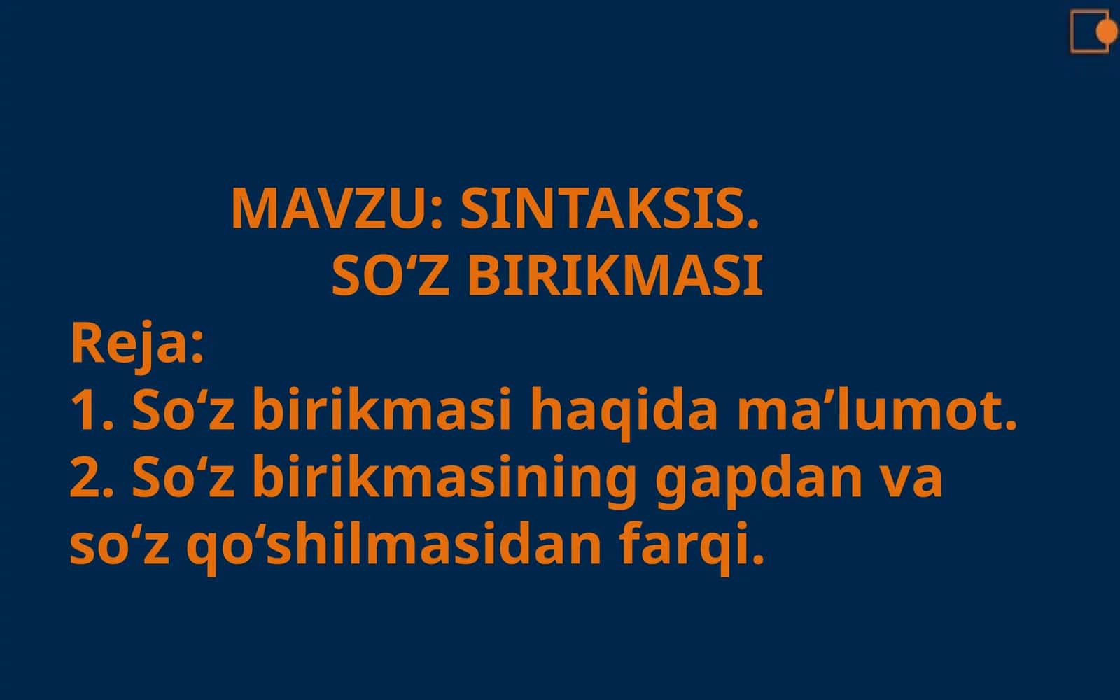 SINTAKSIS.SO‘Z BIRIKMASI