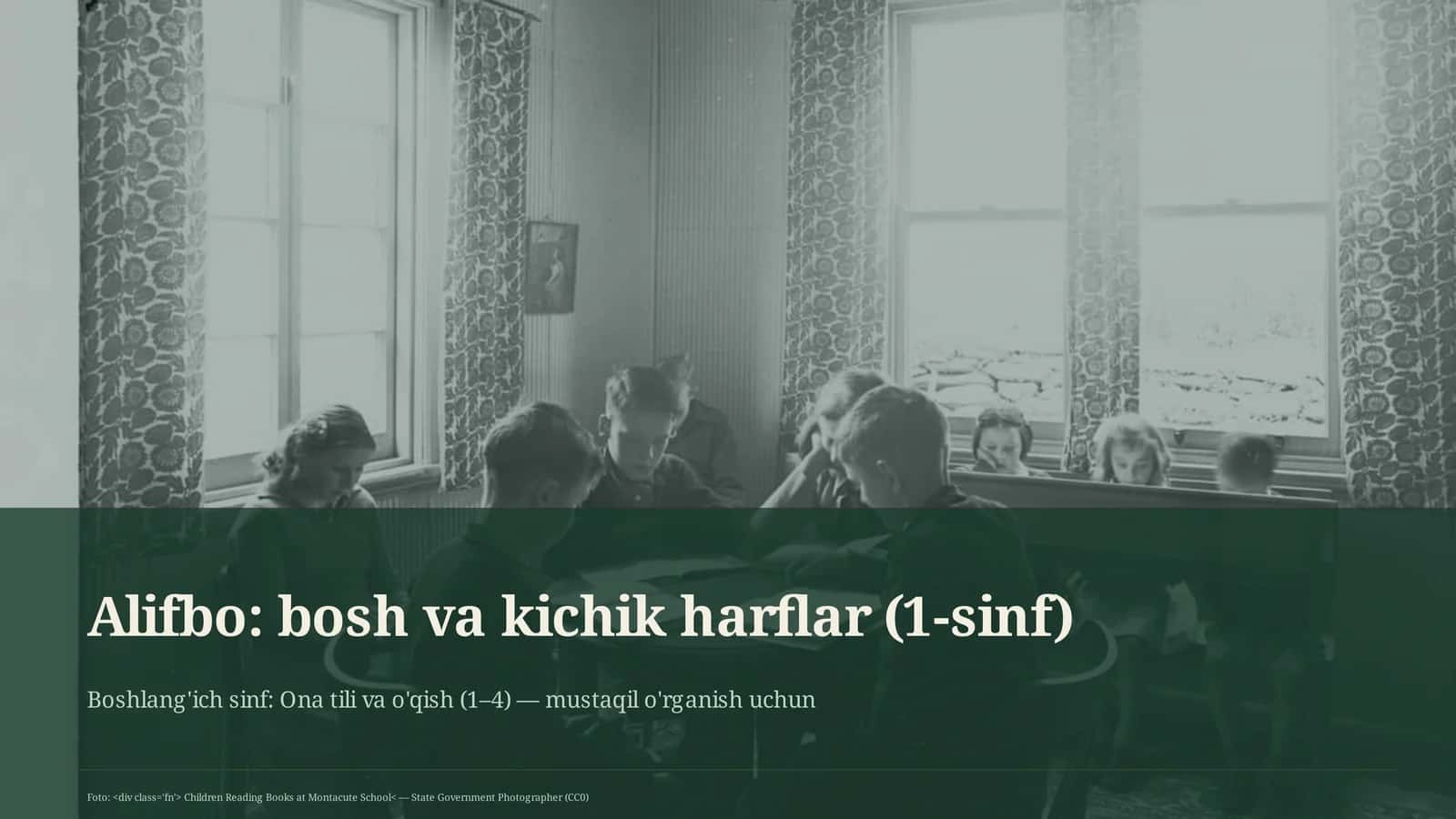 Alifbo: bosh va kichik harflar (1-sinf)