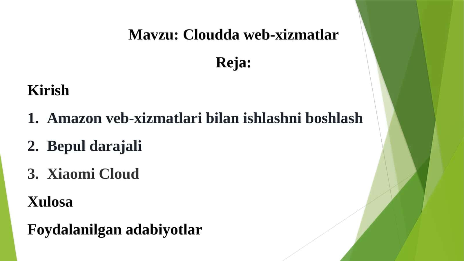 Cloudda web-xizmatlar