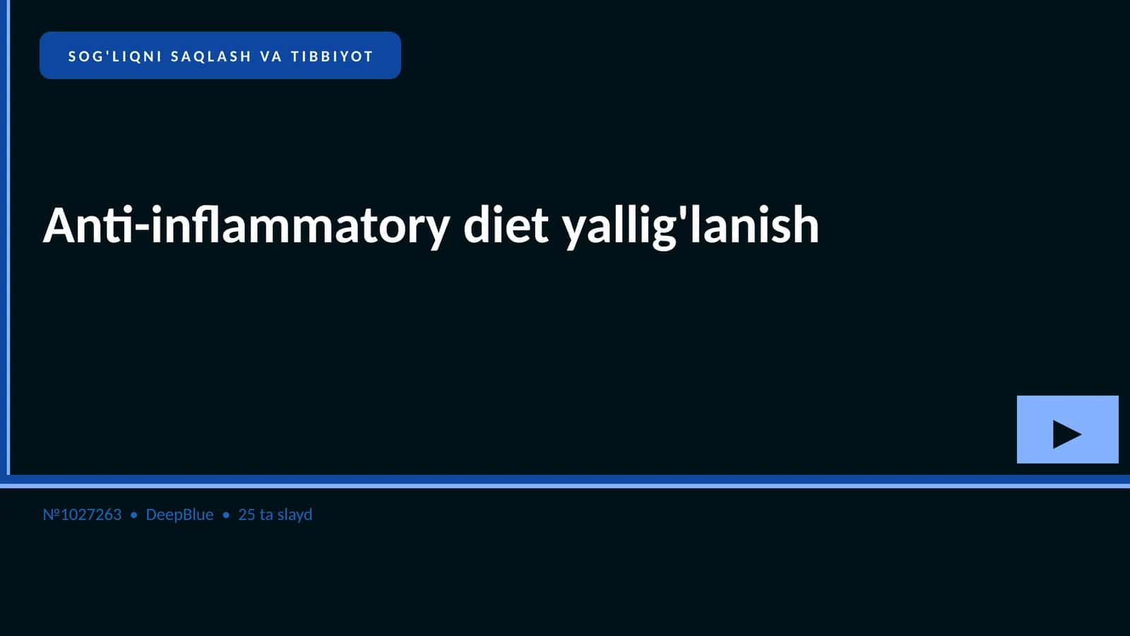 Anti-inflammatory diet yallig'lanish