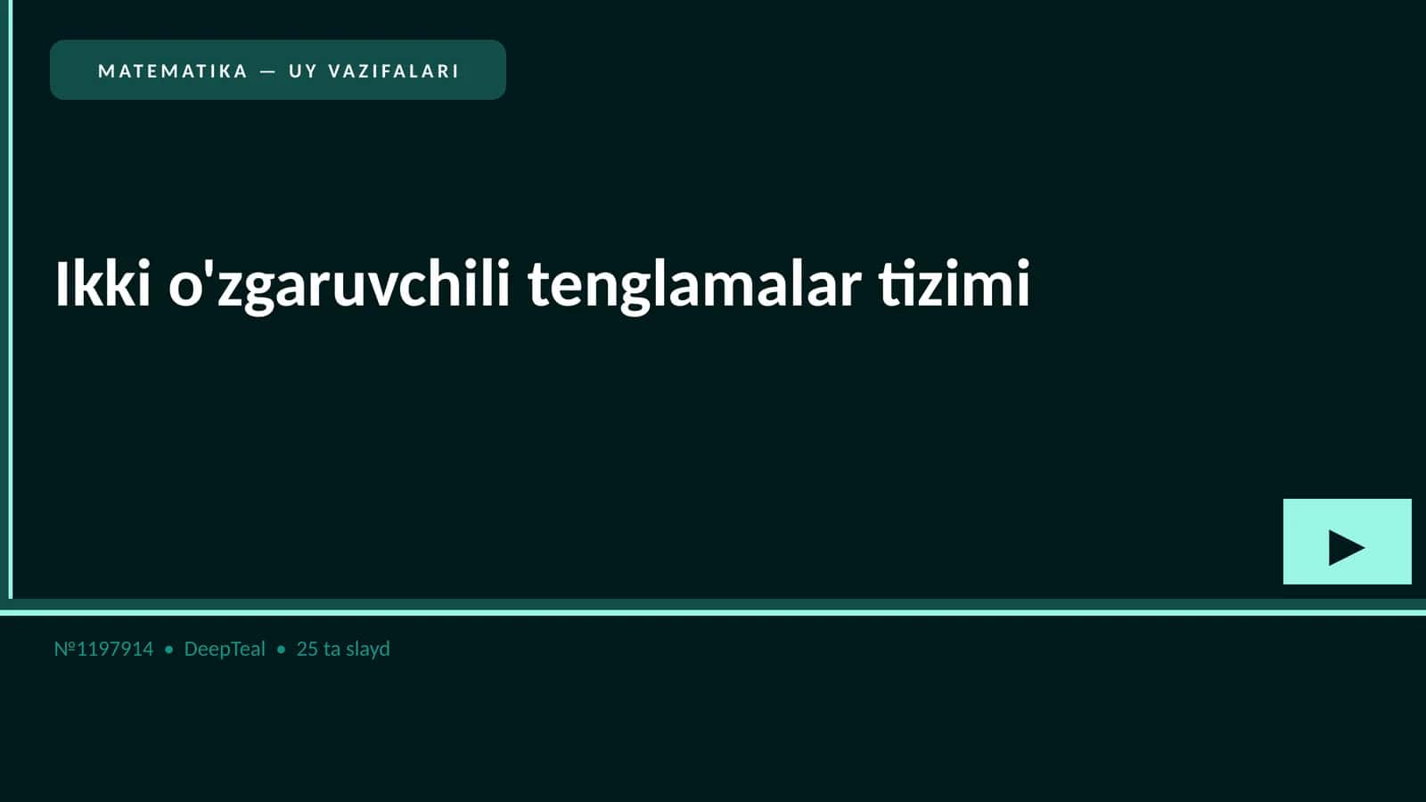 Ikki o'zgaruvchili tenglamalar tizimi
