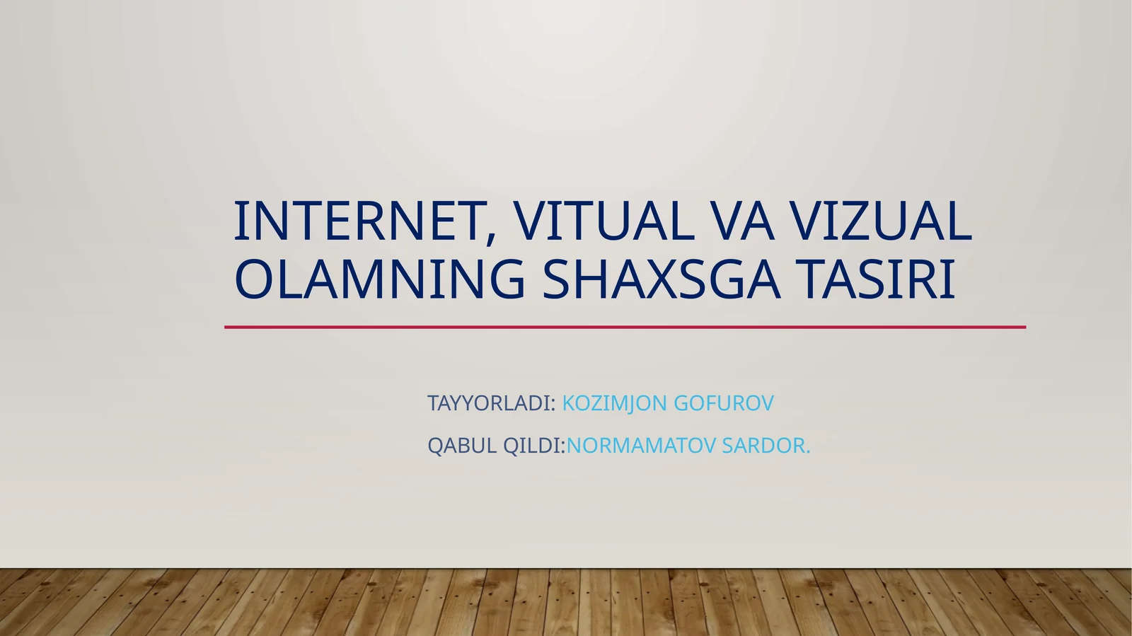 Internet, vitual va vizual olamning shaxsga ta'siri