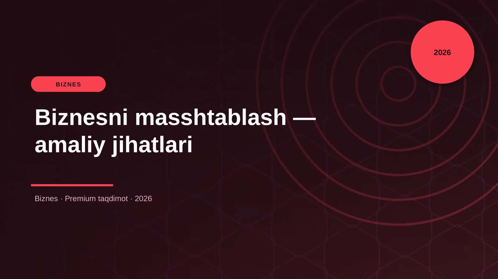 Biznesni masshtablash — amaliy jihatlari