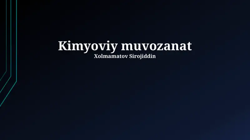 Kimyoviy muvozanat