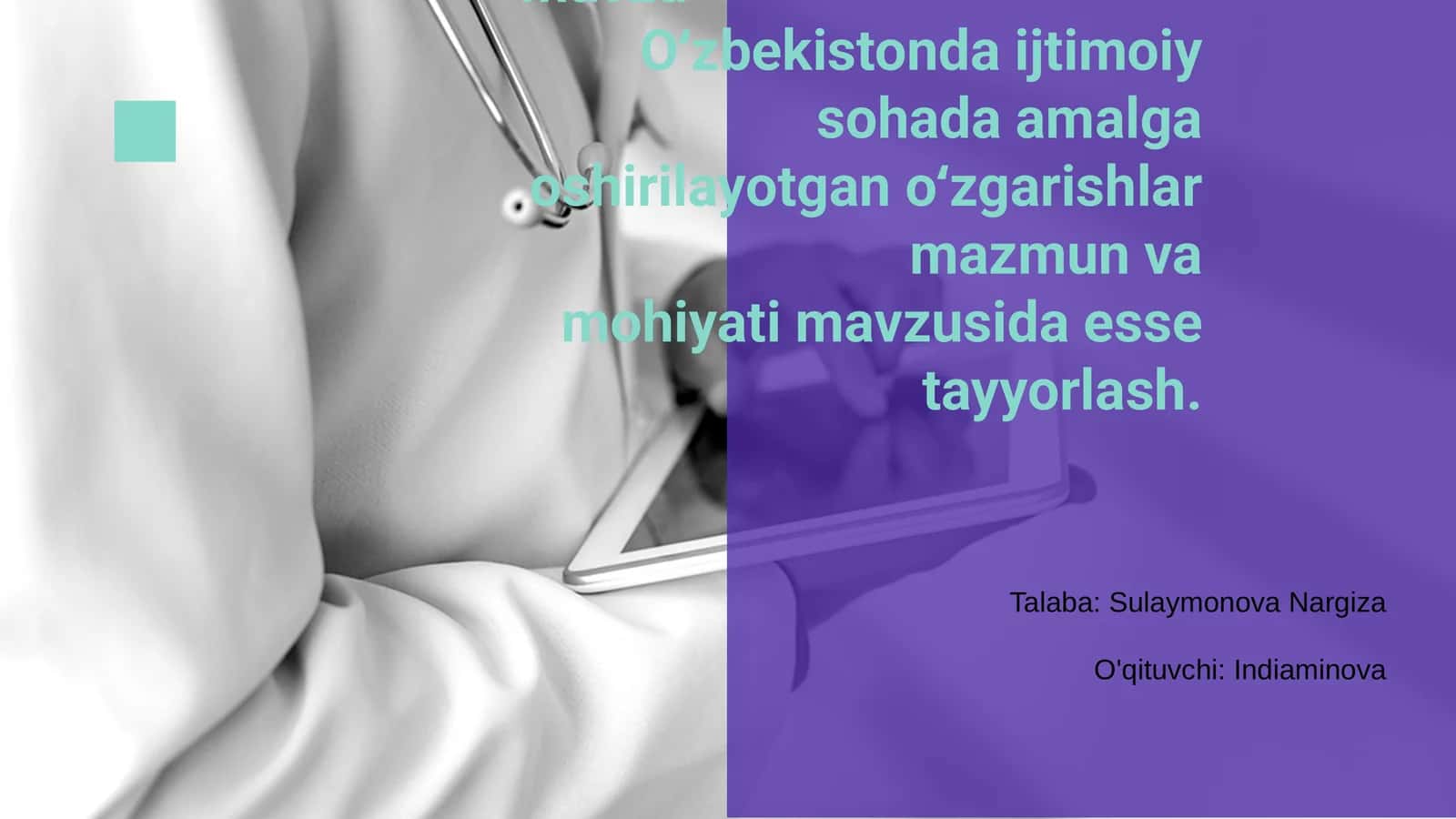 O‘zbekistonda ijtimoiy sohada amalga oshirilayotgan o‘zgarishlar