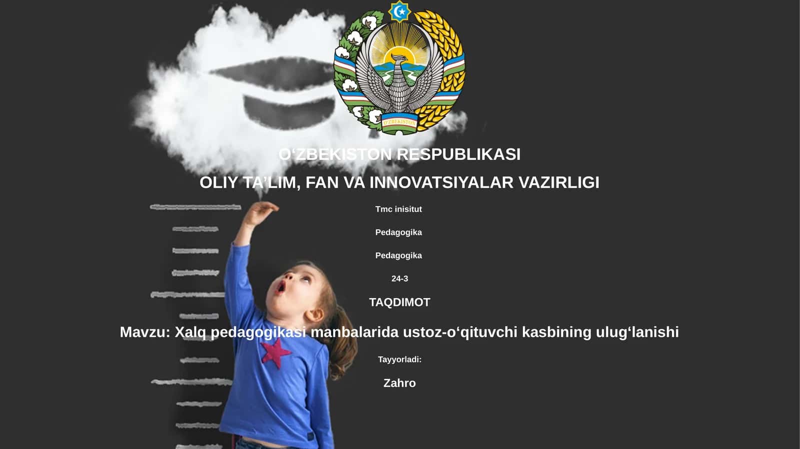 Xalq pedagogikasi manbalarida ustoz-oʻqituvchi kasbining ulugʻlanishi
