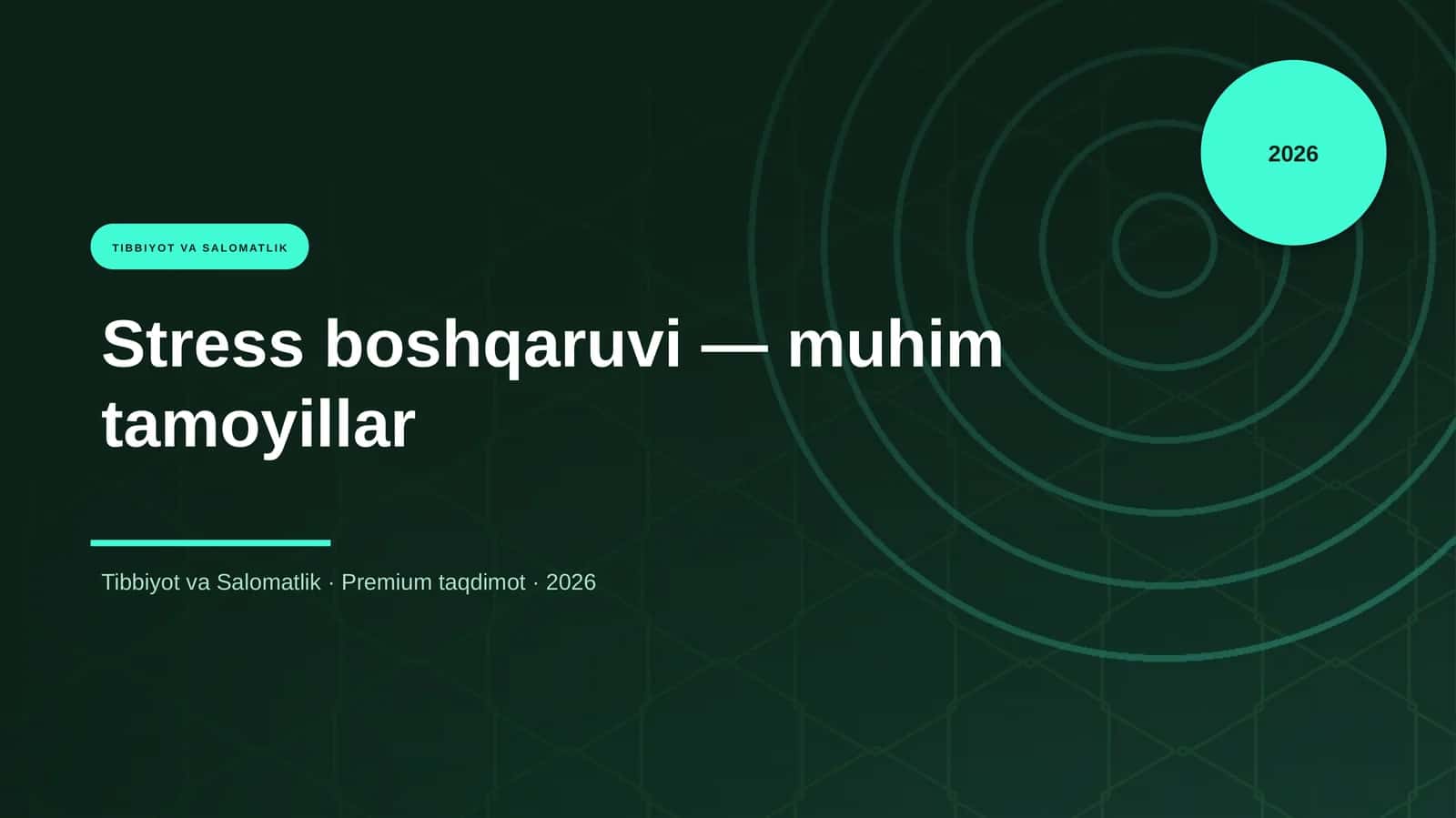 Stress boshqaruvi — muhim tamoyillar