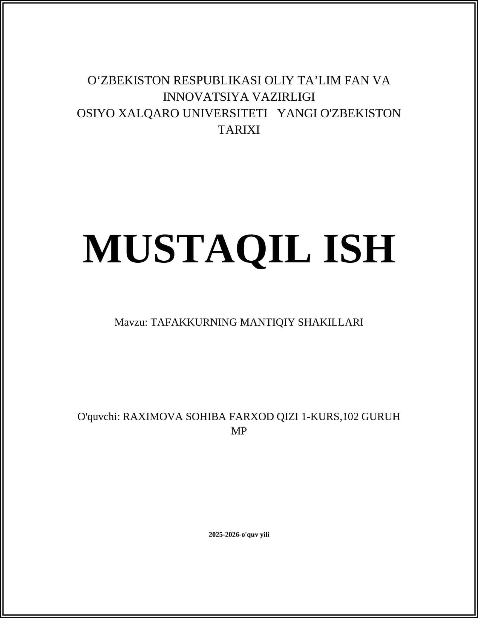 TAFAKKURNING MANTIQIY SHAKILLARI