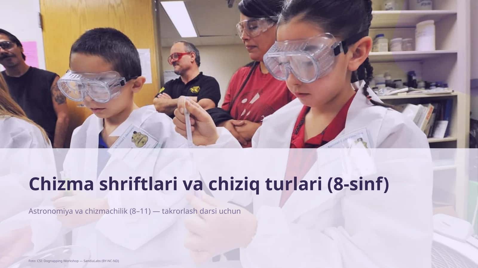 Chizma shriftlari va chiziq turlari (8-sinf)
