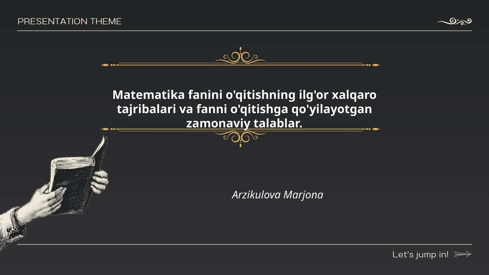Matematika fanini o'qitish