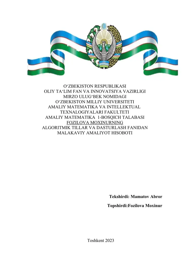 Amaliy matematika 1