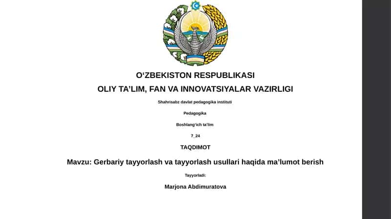 Gerbariy tayyorlash va tayyorlash usullari
