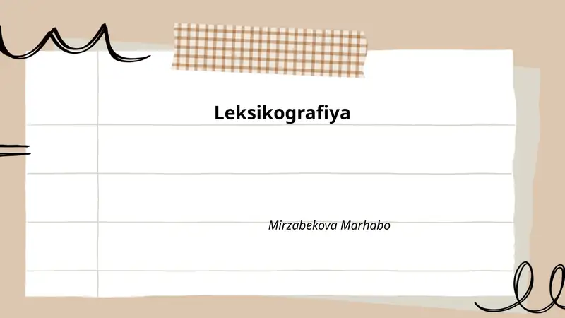 Leksikografiya by Mirzabekova Marhabo