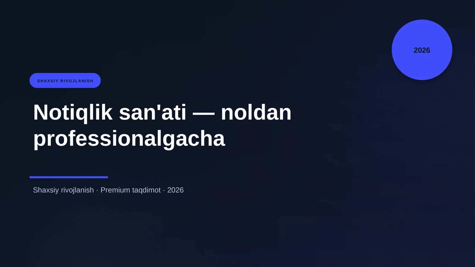 Notiqlik san'ati — noldan professionalgacha