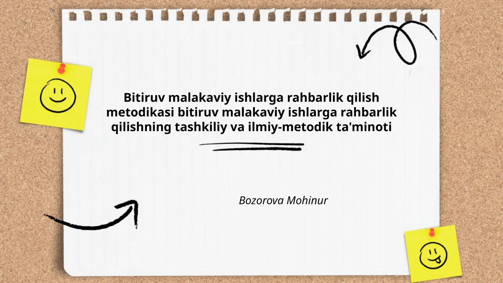 Bitiruv malakaviy ishlarga rahbarlik qilish metodikasi