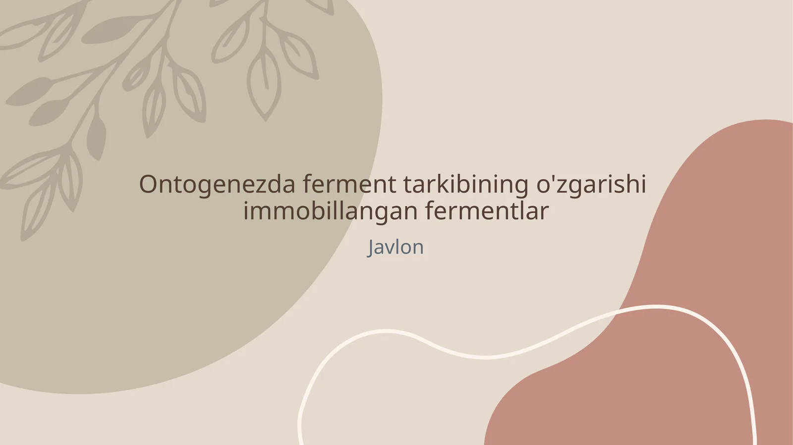 Ontogenezda ferment tarkibining o'zgarishi immobillangan fermentlar