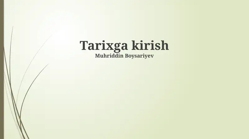 Tarixga kirish