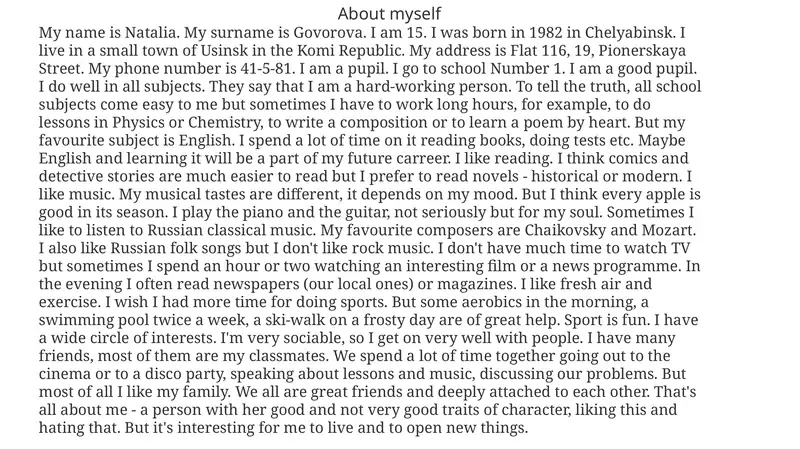 About myself