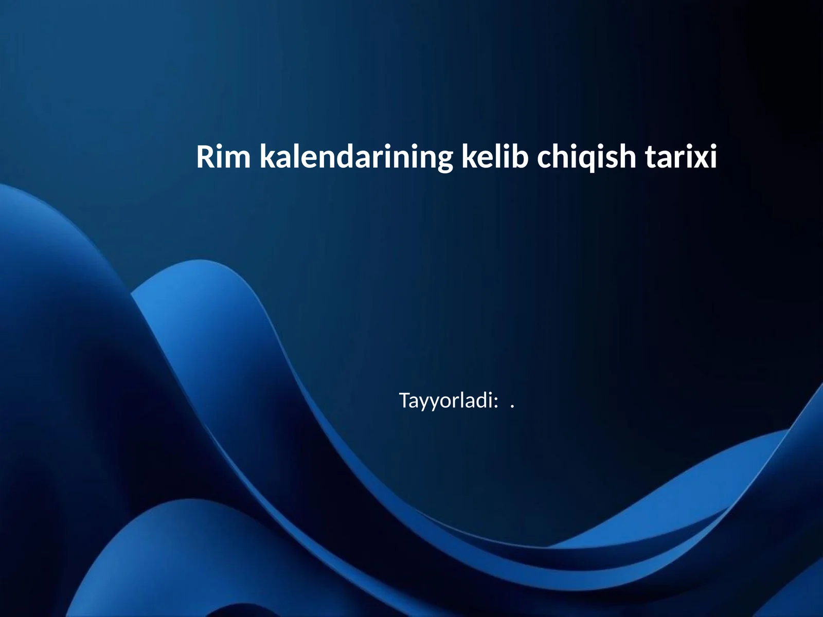 Rim kalendarining kelib chiqish tarixi