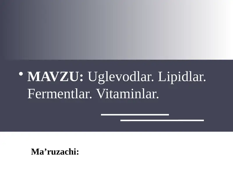Uglevodlar