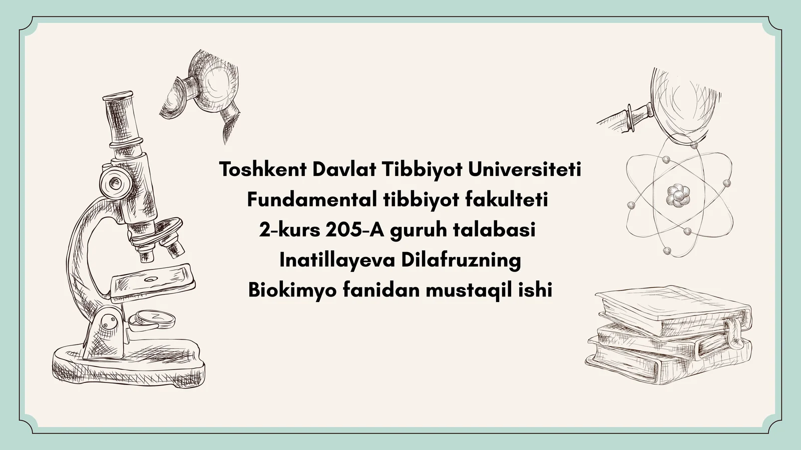 Biokimyo fanidan mustaqil ish