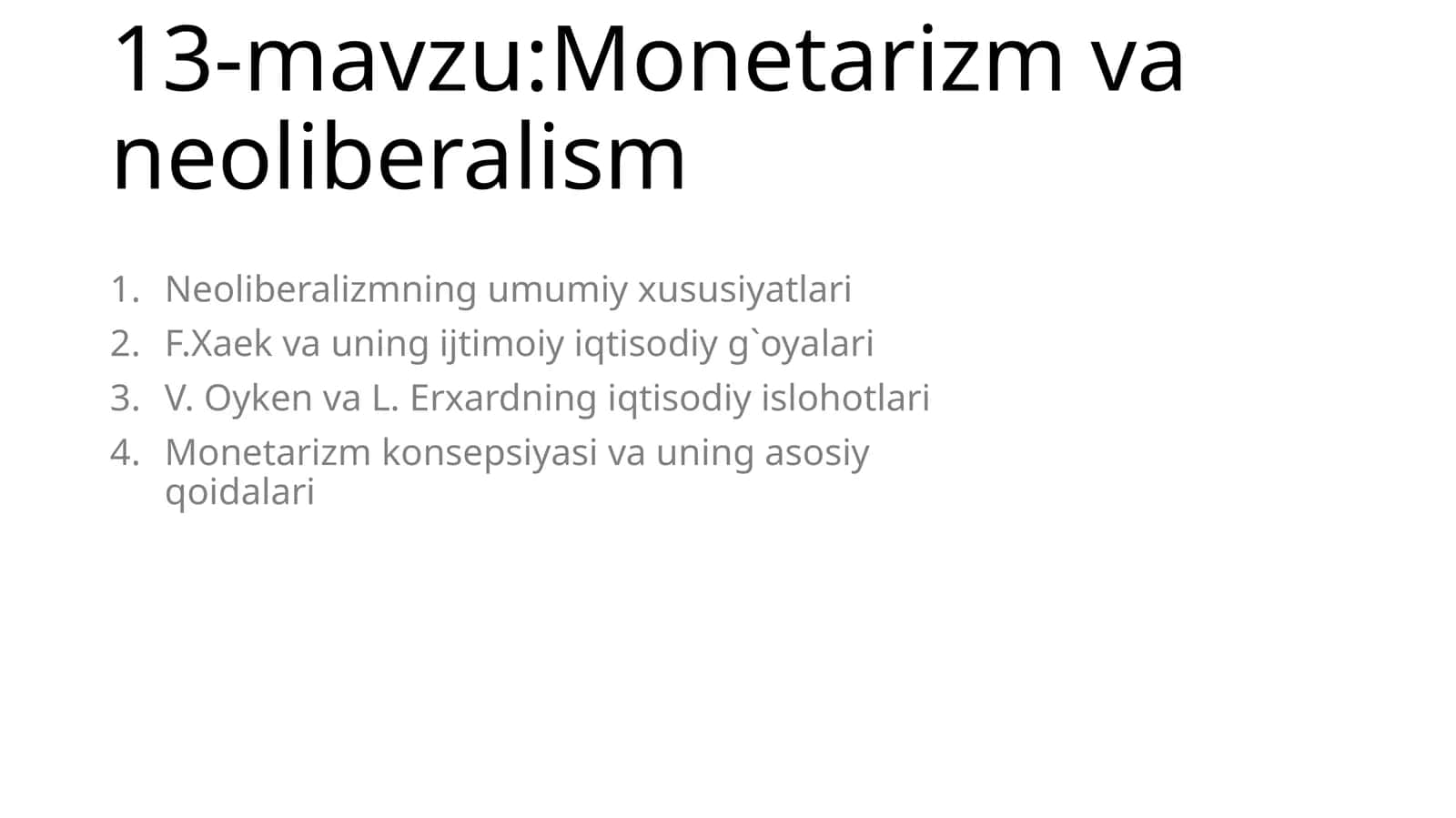 Monetarizm va neoliberalism