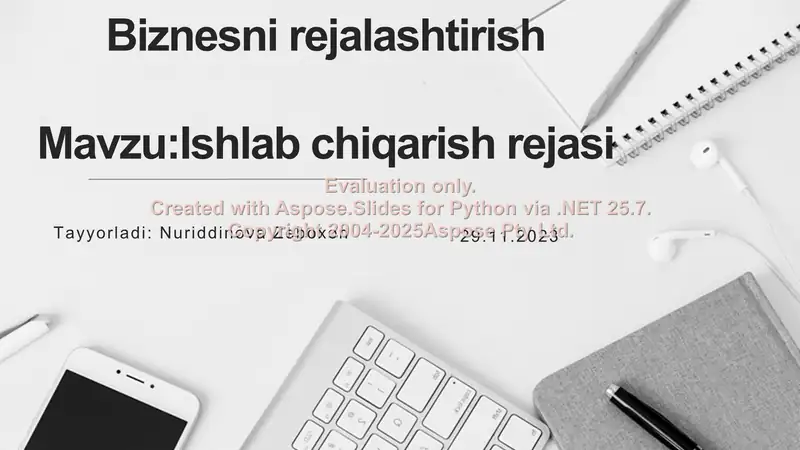 Ishlab chiqarish rejasi