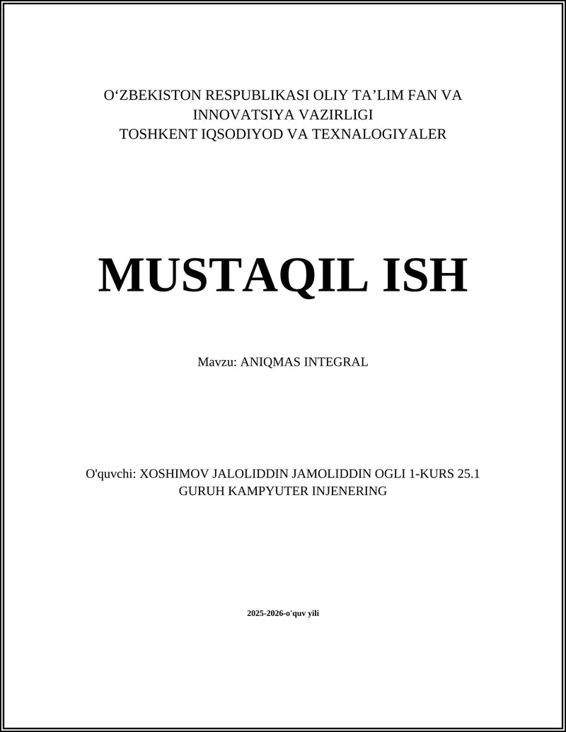 ANIQMAS INTEGRAL