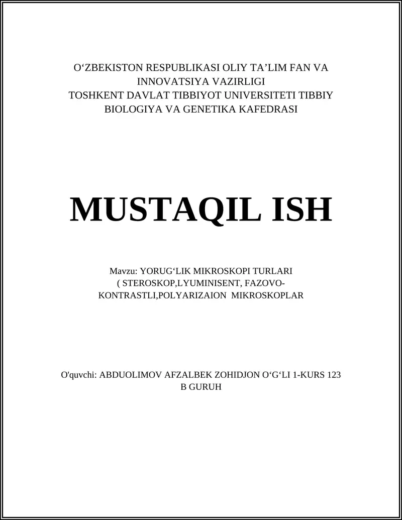 Yorugʻlik mikroskopi turkumi