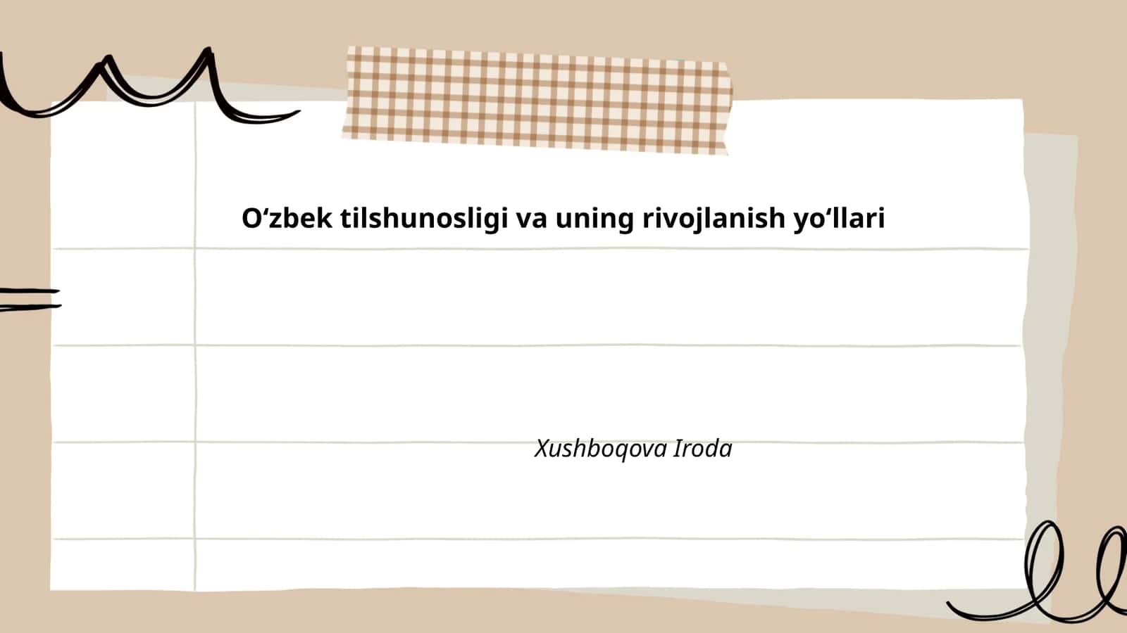 Oʻzbek tilshunosligi va uning rivojlanish yoʻllari