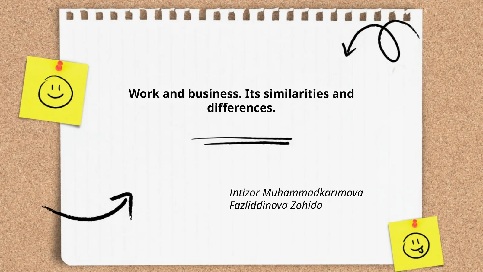 Work and Business. Its Similarities and Differences