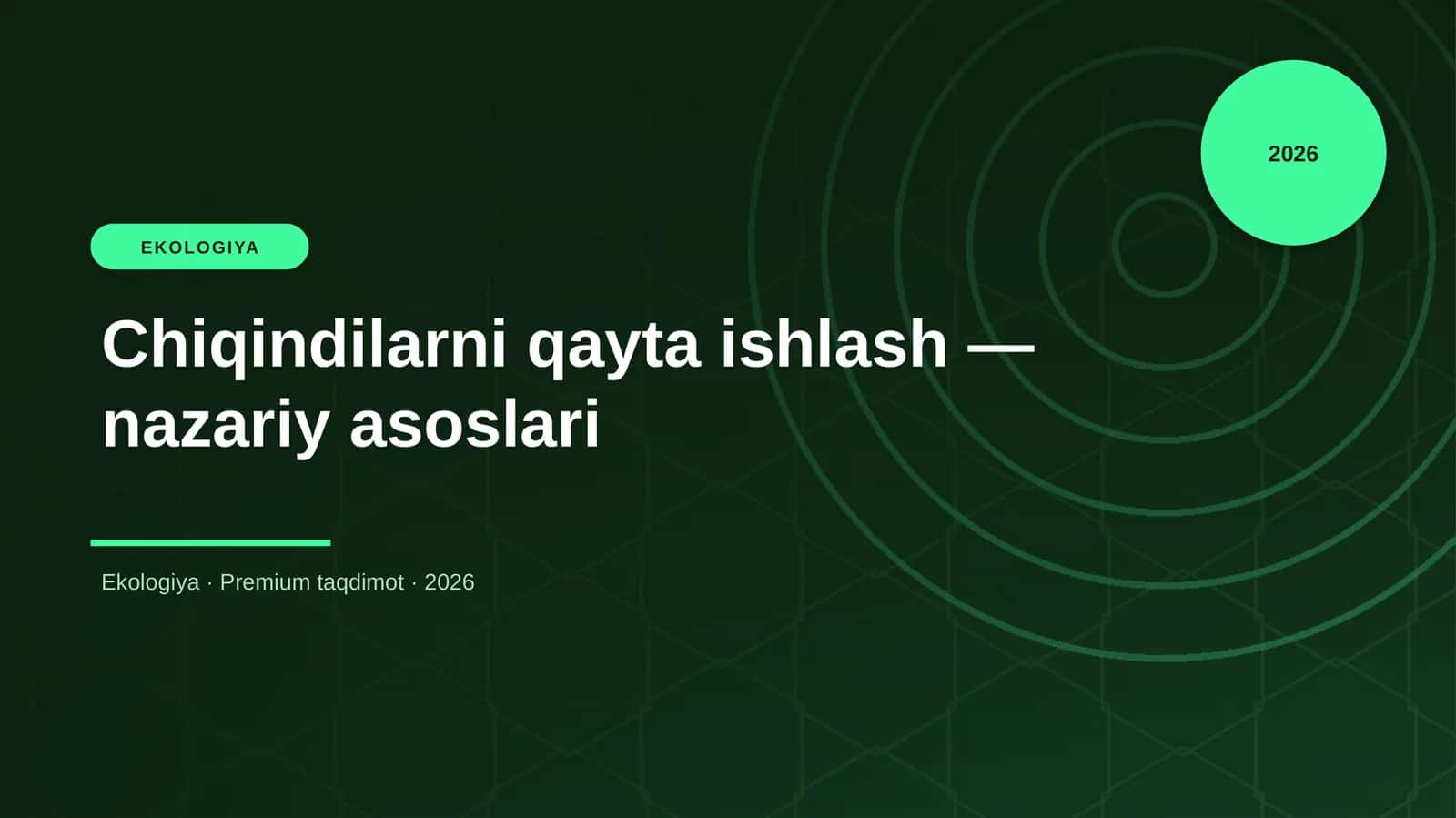 Chiqindilarni qayta ishlash — nazariy asoslari
