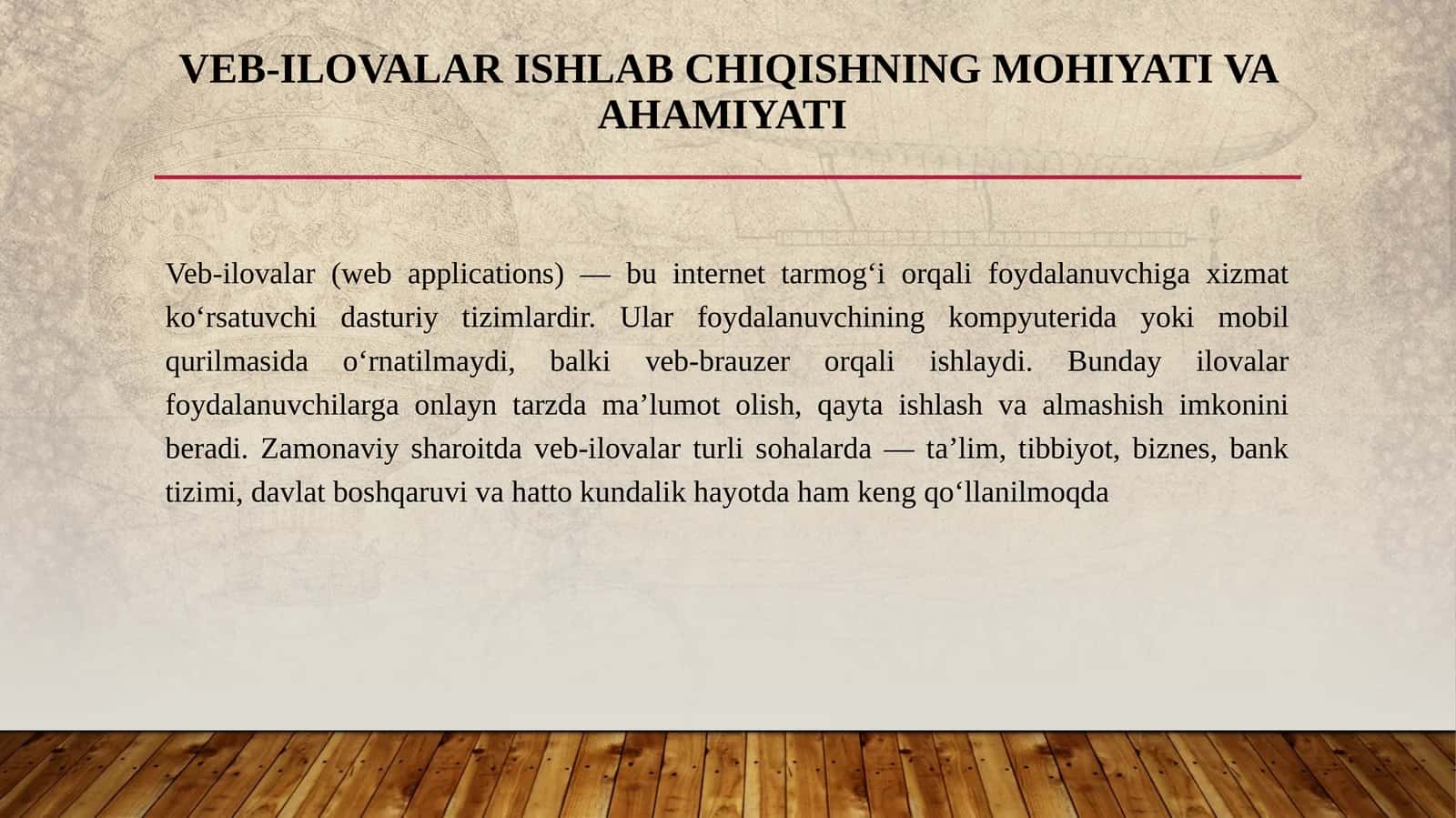 Veb-ilovalar ishlab chiqishning mohiyati va ahamiyati