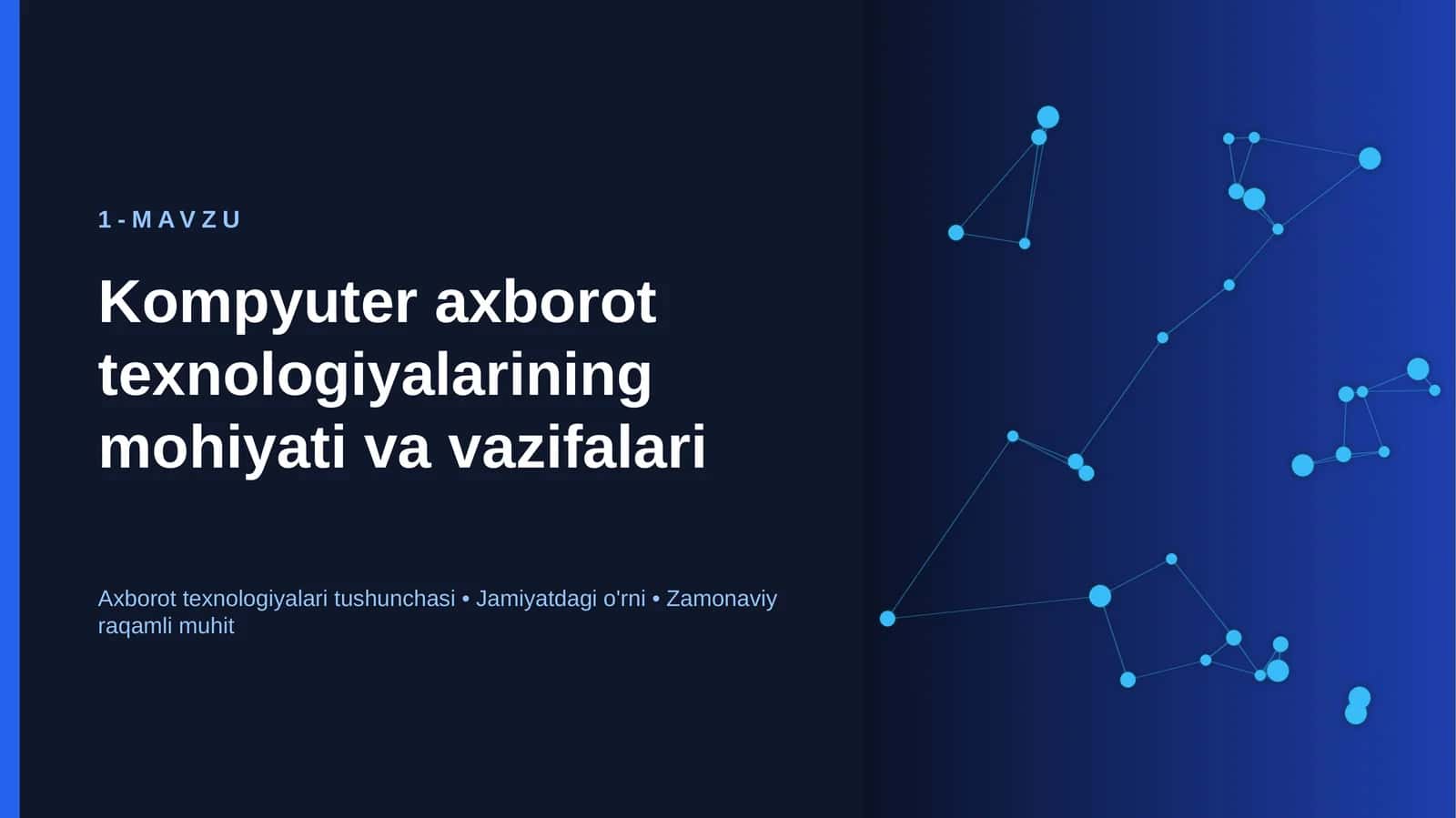 Kompyuter axborot texnologiyalarining mohiyati va vazifalari