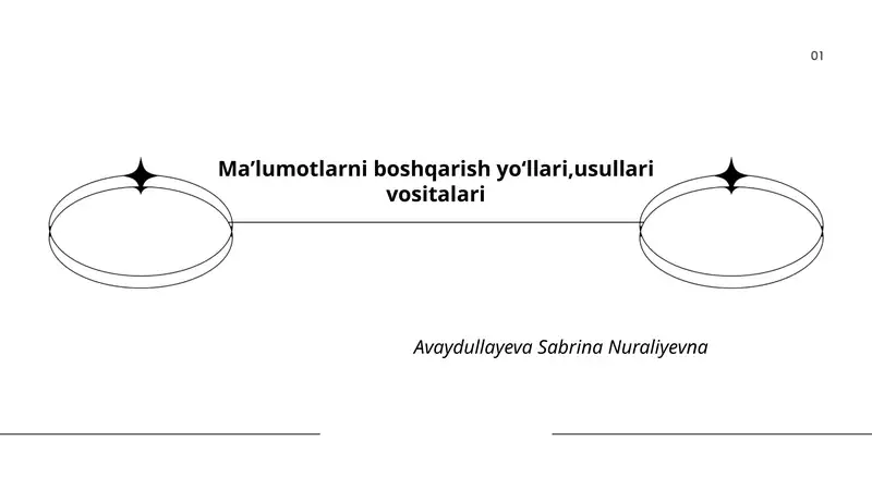Maʼlumotlarni boshqarish yoʻllari,usullari vositalari