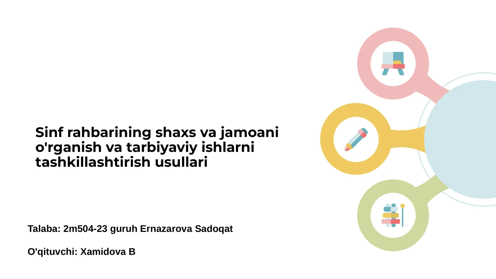 Sinf rahbarining roli va vazifalari