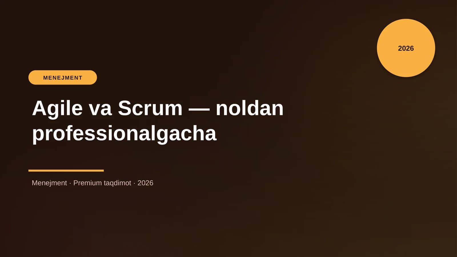 Agile va Scrum — noldan professionalgacha