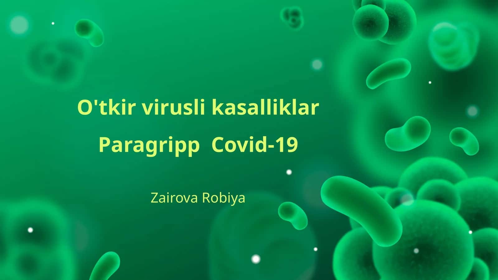 O'tkir virusli kasalliklar Paragripp Covid-19