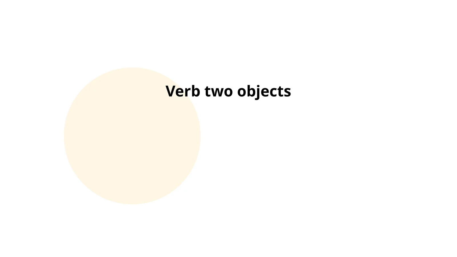 Two-object verbs