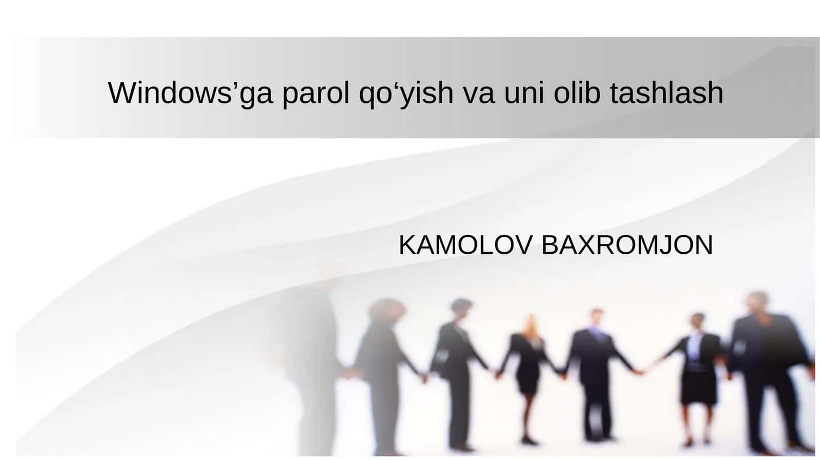 Windows’ga parol qo‘yish va uni olib tashlash