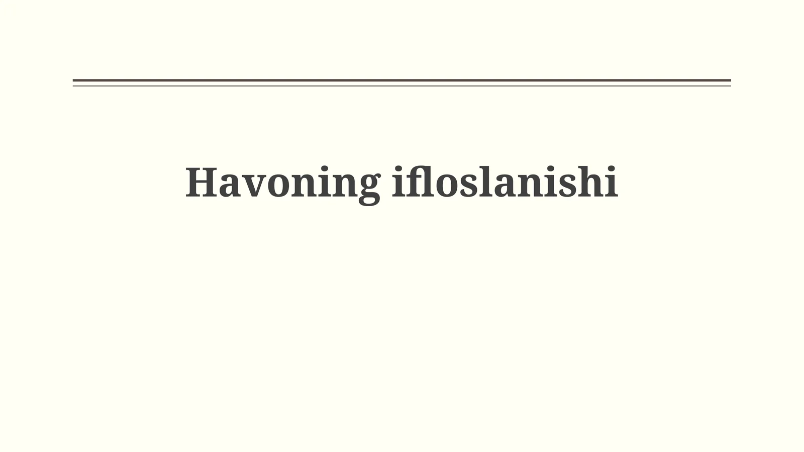 Havoning ifloslanishi