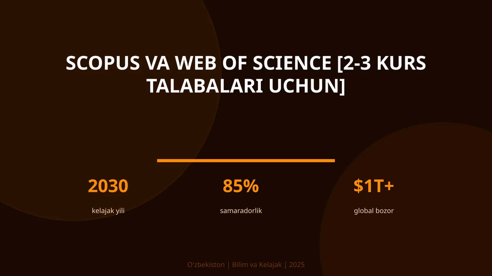 Scopus va Web of Science [2-3 kurs talabalari uchun]