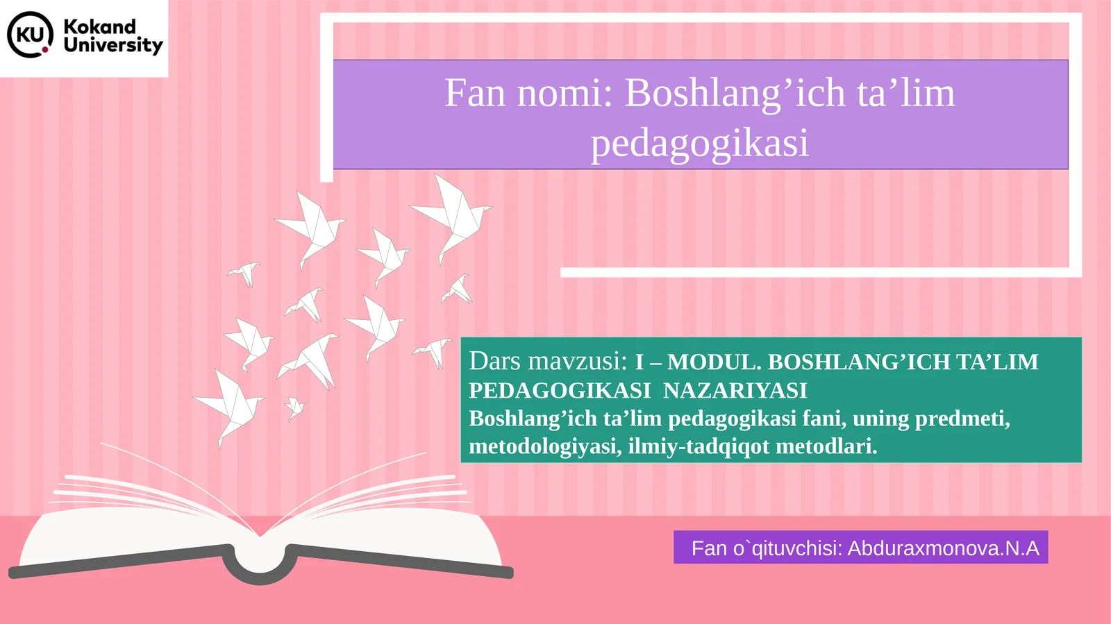 Boshlang’ich ta’lim pedagogikasi