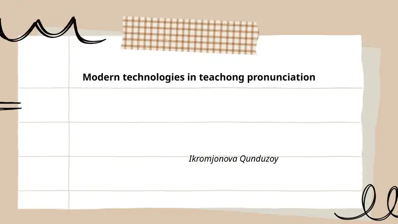 Modern technologies in teaching pronunciation