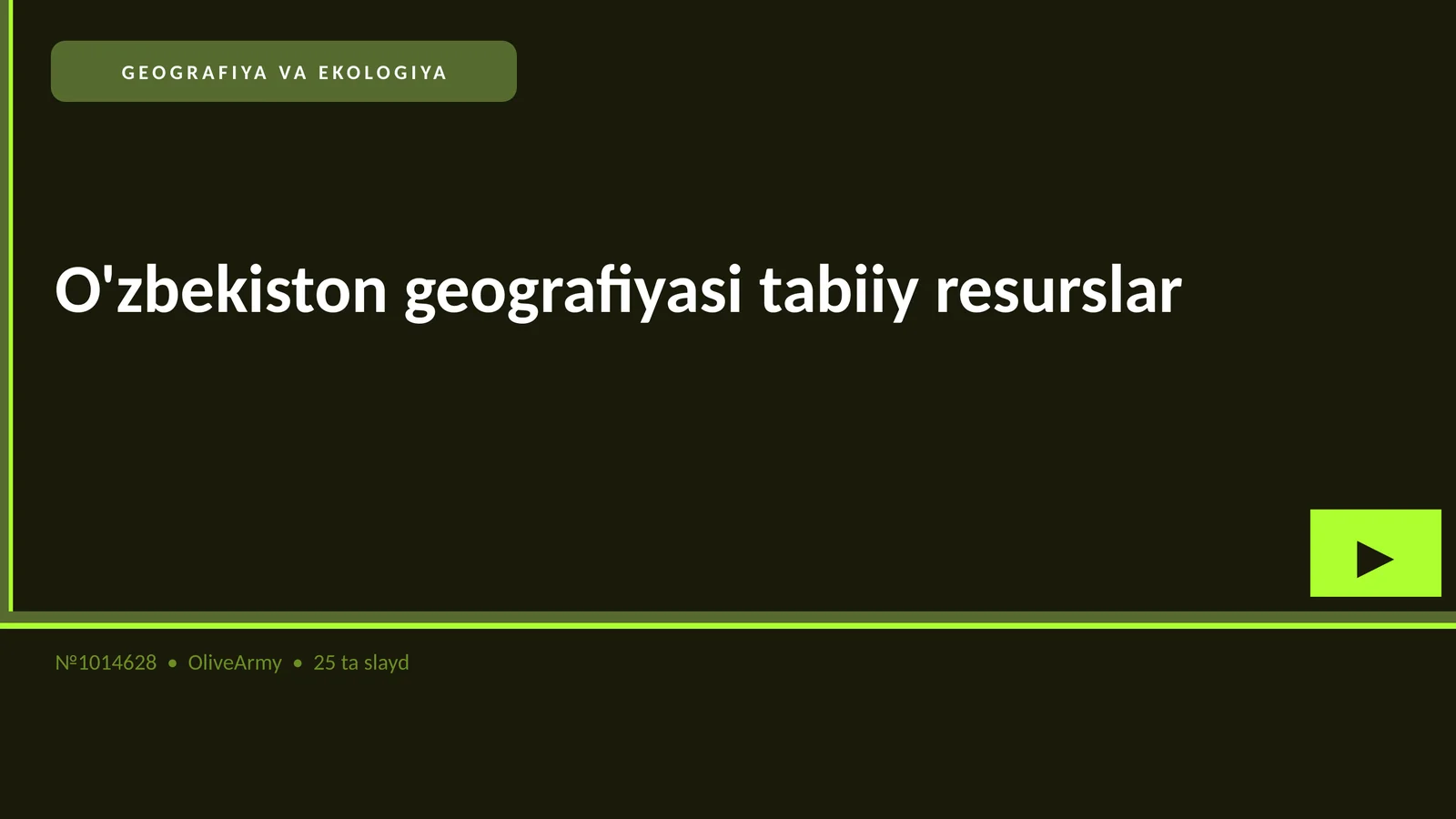 O'zbekiston geografiyasi tabiiy resurslar